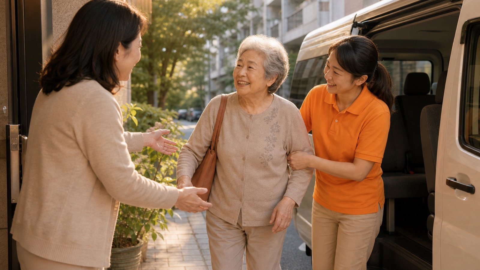 下午交通車接送長輩回家
